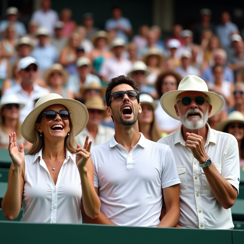 Tennis fans in stadium